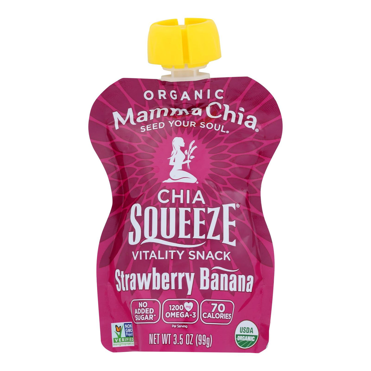 Mamma Chia Squeeze Vitality Snacks: Strawberry Banana 3.5-Oz 16-Pack - Cozy Farm