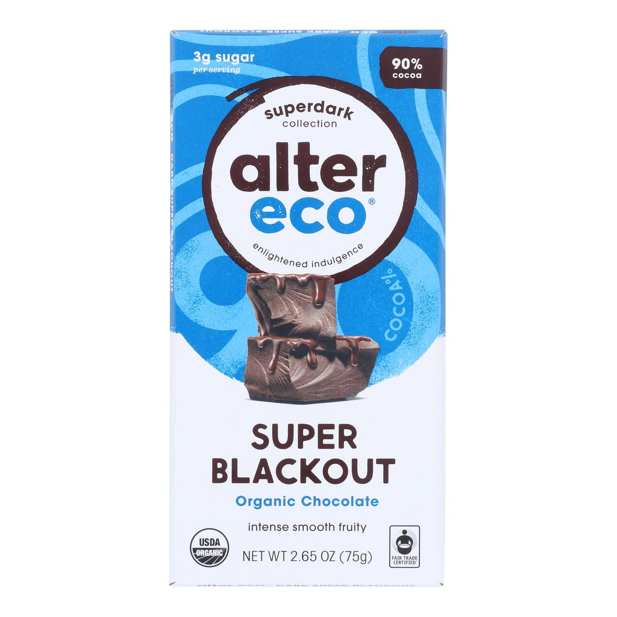 Alter Eco Americas Organic Dark Super Blackout Chocolate Bar (Case of 12 - 2.65 Oz) - Cozy Farm