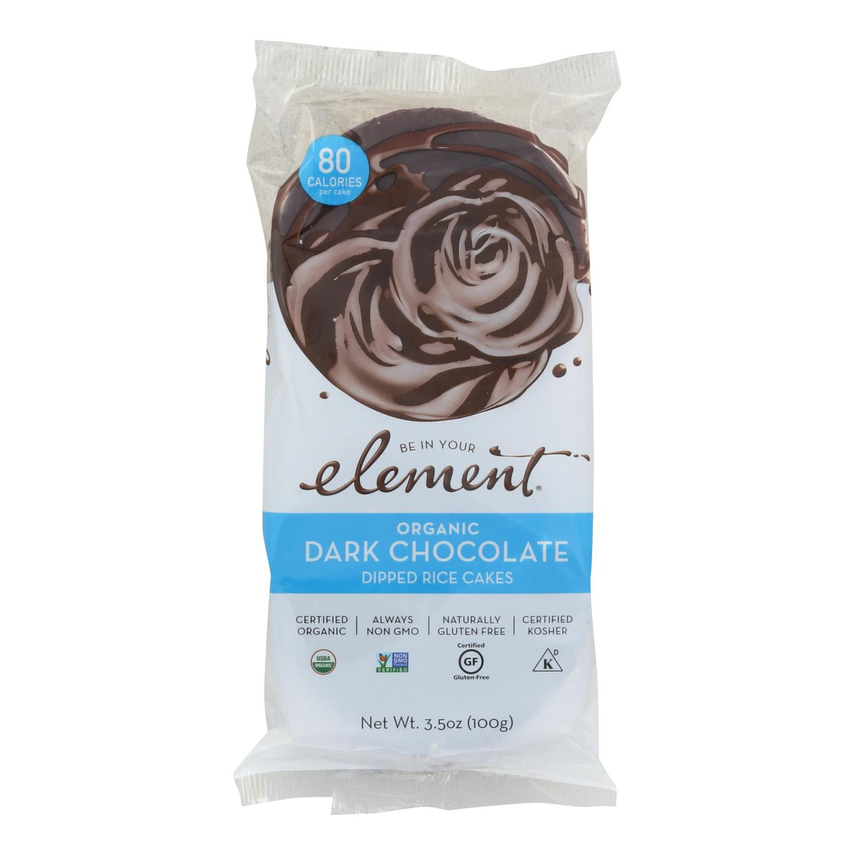 Element Organic Dipped Rice Cakes: Delightful Dark Chocolate - 6 Pack, 3.5 Oz. Each - Cozy Farm
