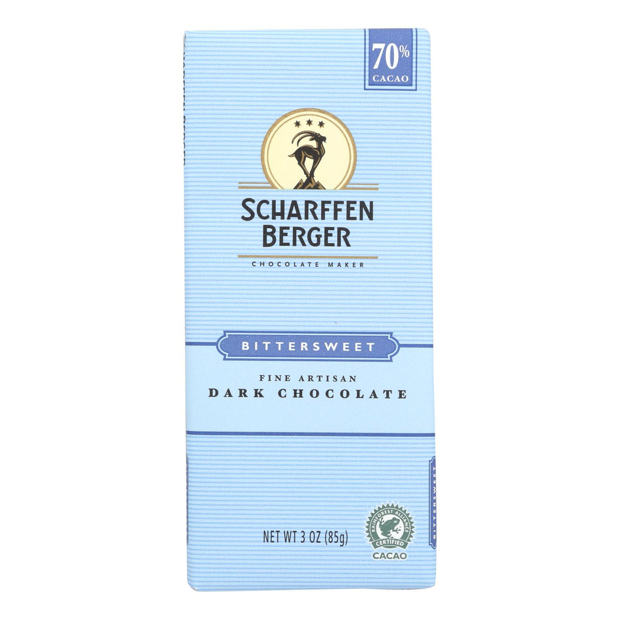 Scharffen Berger Bittersweet Dark Chocolate Bars - 70% Cacao - 3 Oz Bars (Pack of 12) - Cozy Farm