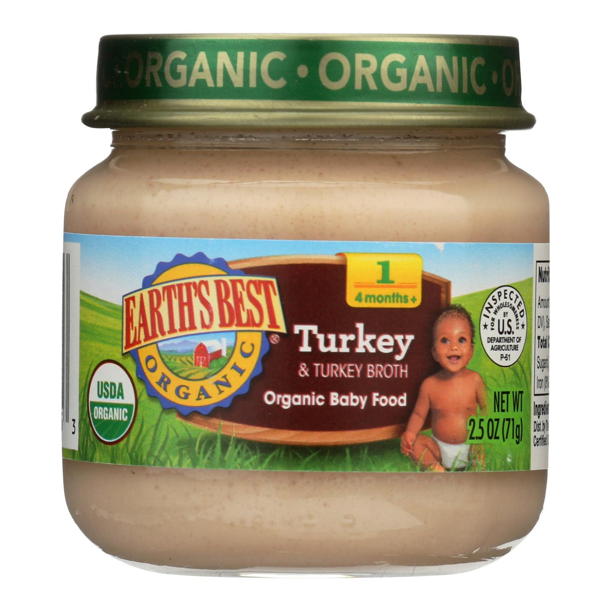 Earth's Best Organic Turkey & Broth Puree (Stage 1, 10 Pack) - Cozy Farm