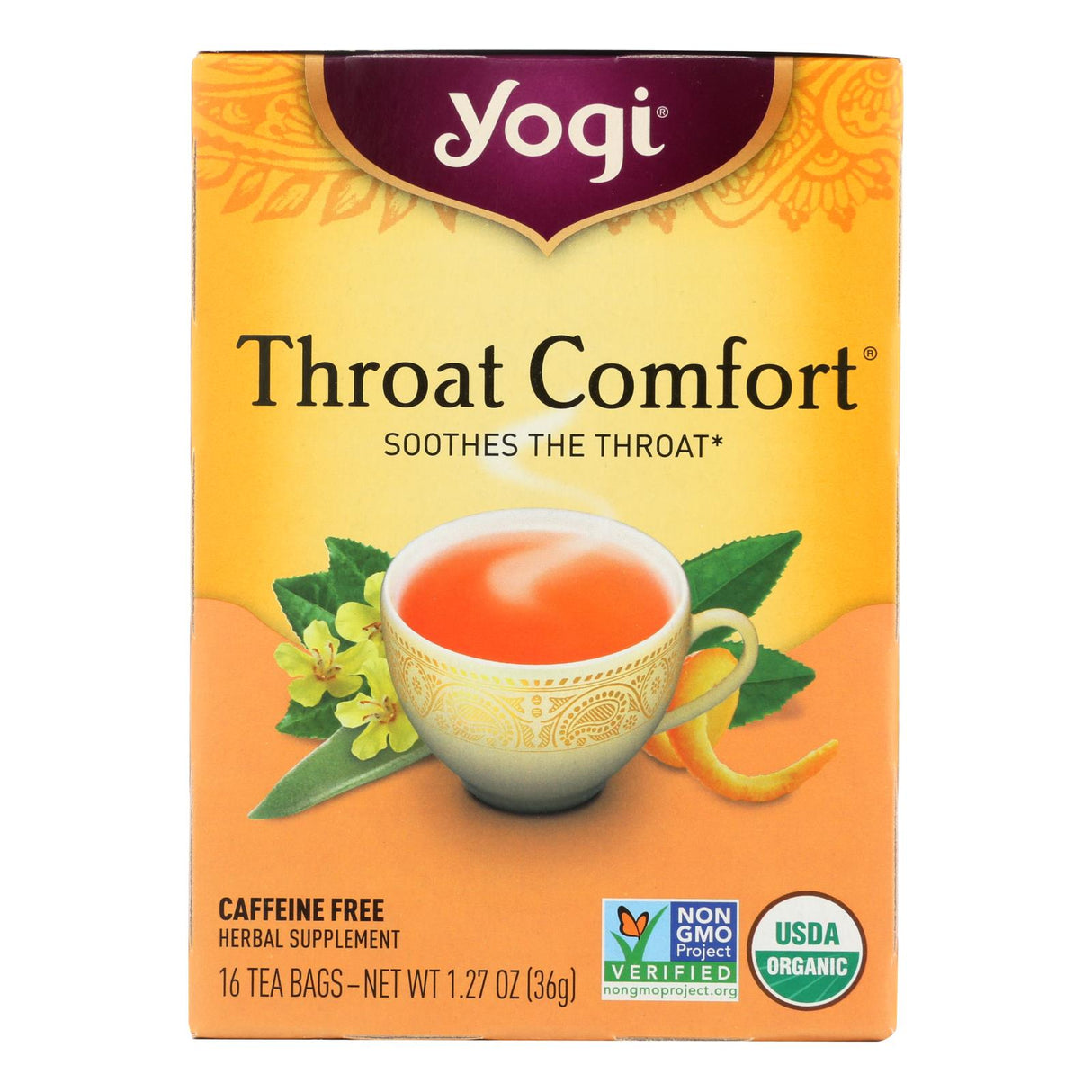 Yogi Organic Throat Comfort Tea, 16 Tea Bags (Pack of 6) - Cozy Farm