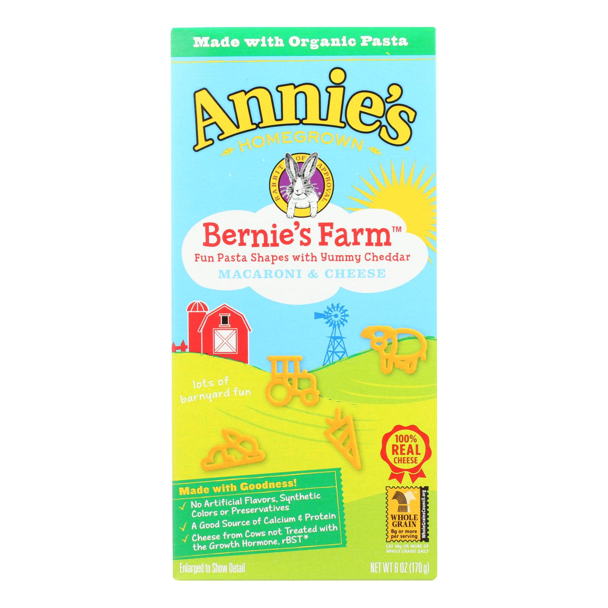 Annie's Homegrown Bernie's Farm Macaroni and Cheese Shapes (12 Pack - 6 Oz. Each) - Cozy Farm