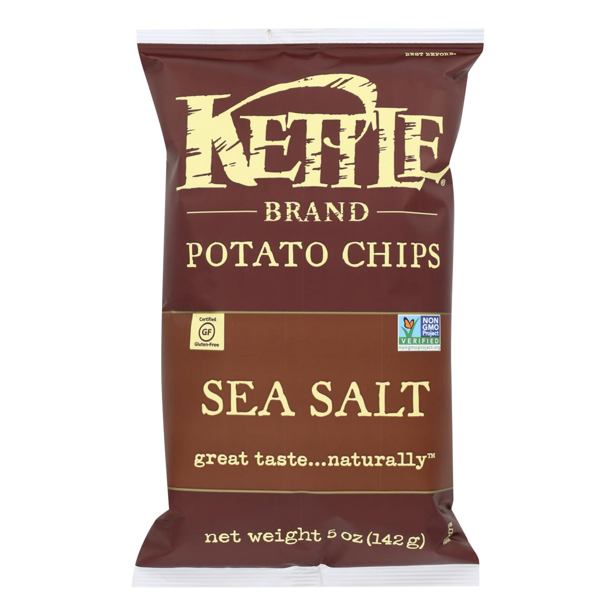 Kettle Brand Sea Salt Potato Chips | 5 Oz. Bag | Pack of 15 - Cozy Farm