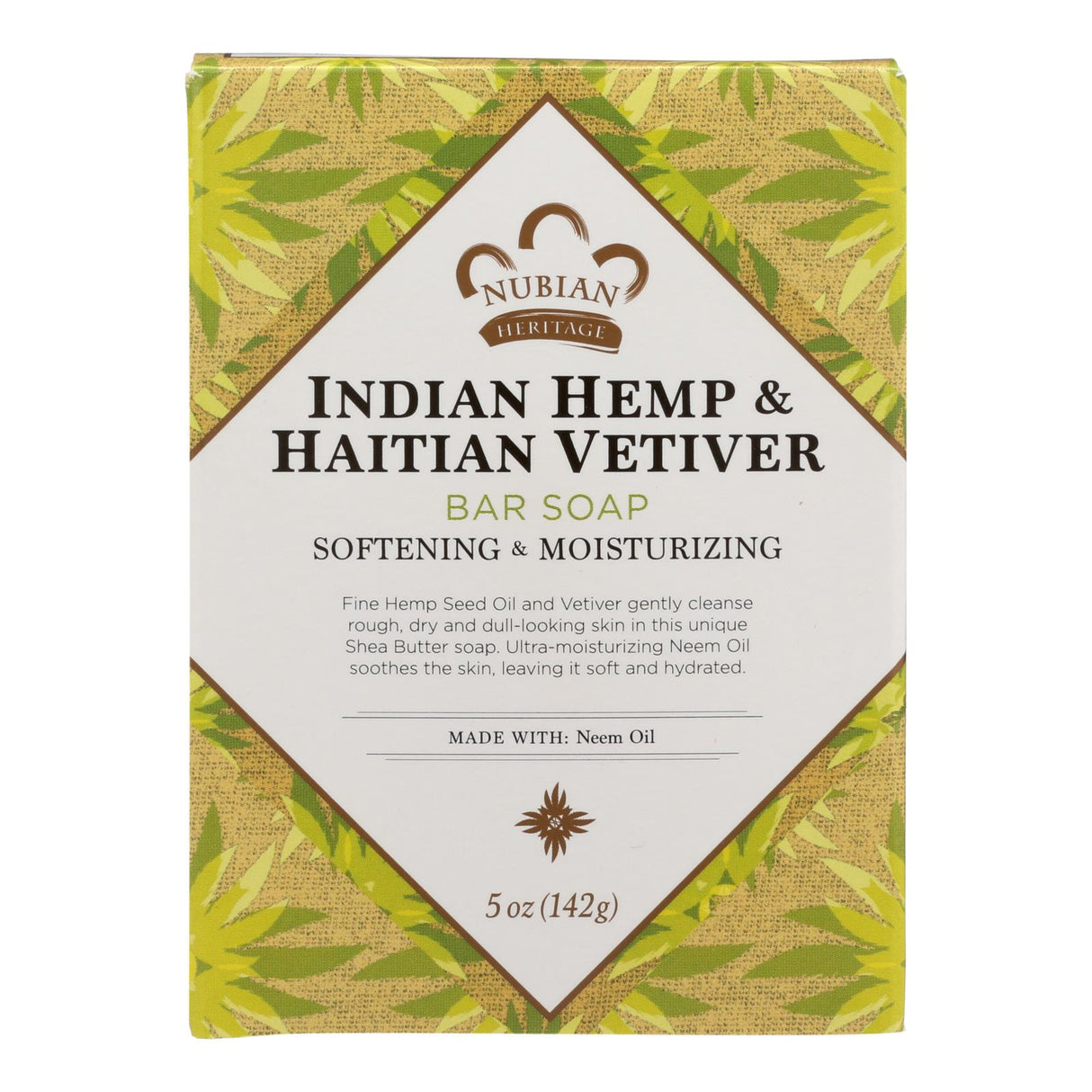 Nubian Heritage Indian Hemp & Haitian Vetiver Bar Soap - 5 Oz - Cozy Farm