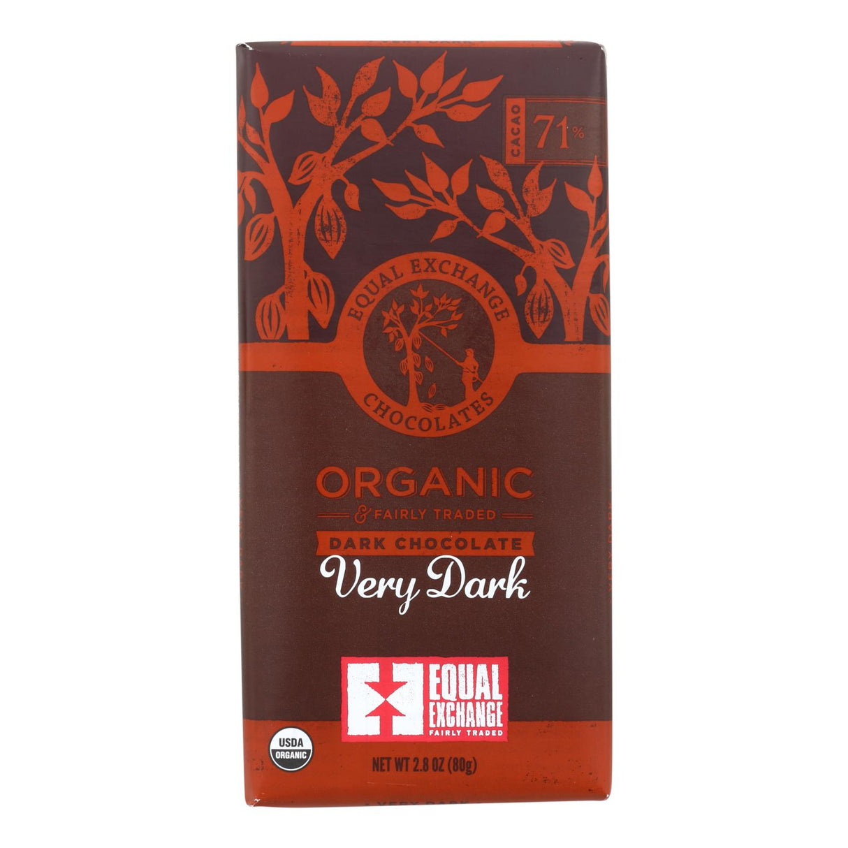 Equal Exchange Organic Dark Chocolate Bar - Pack of 12, 2.8 Oz - Cozy Farm