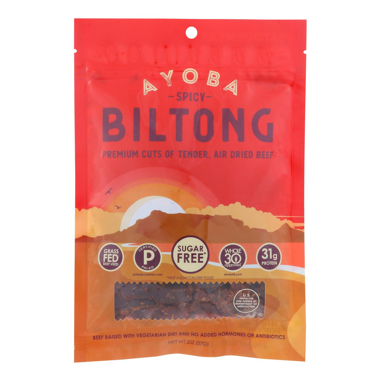 Ayoba-yo Biltong South African Jerky (Pack of 8) Spicy - 2 Oz. - Cozy Farm