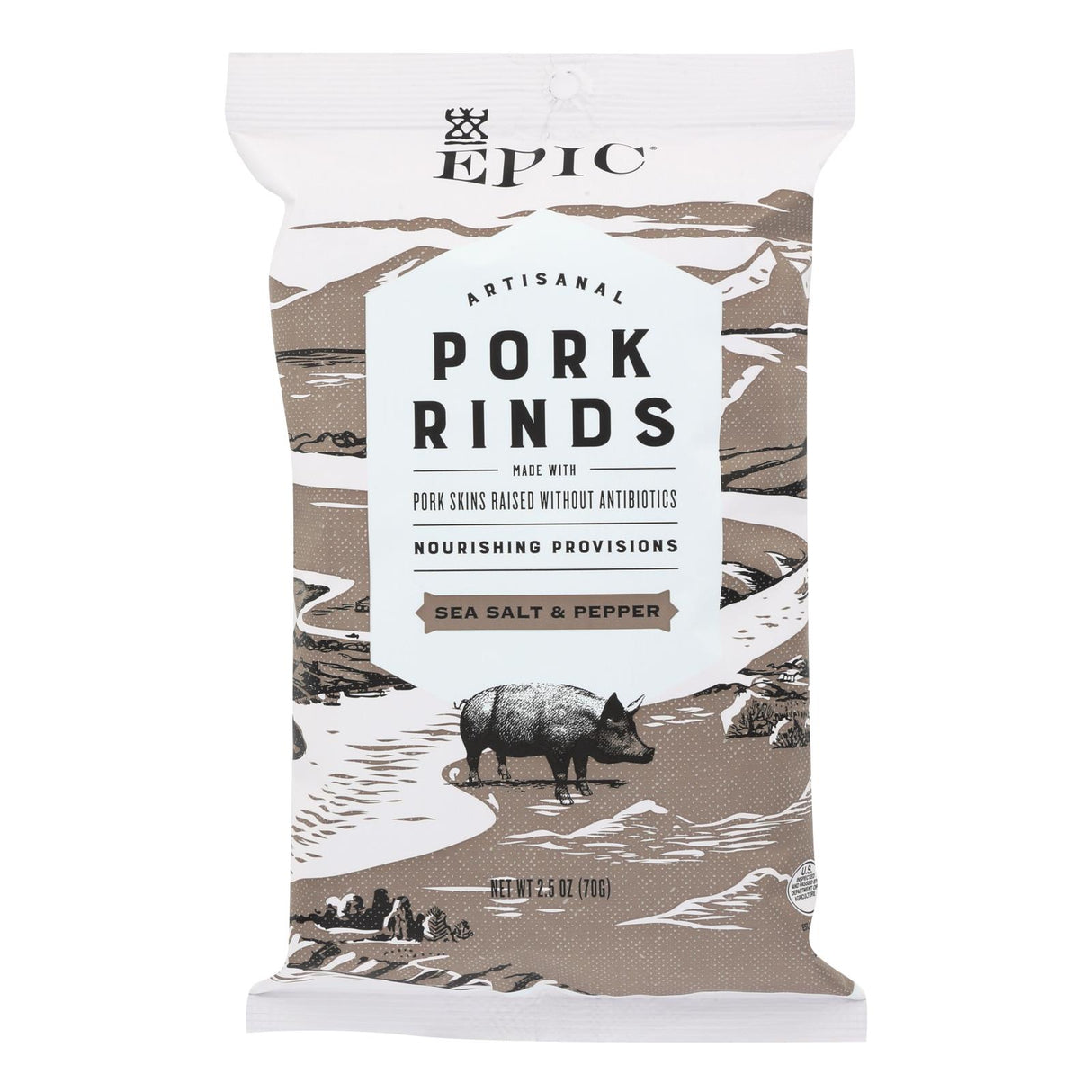 Epic Pork Rinds, Sea Salt & Pepper, (12-pack, 2.5 Oz. Bags) - Cozy Farm