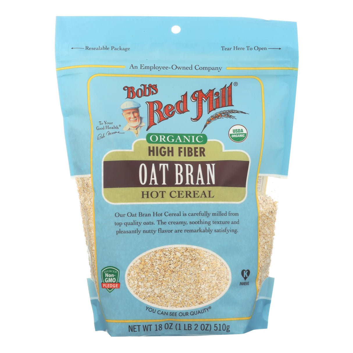 Bob's Red Mill Organic High Fiber Hot Cereal Oat Bran | 4 Pack | 18 Ounces | Rich in Soluble Fiber | Heart-Healthy Breakfast Option - Cozy Farm