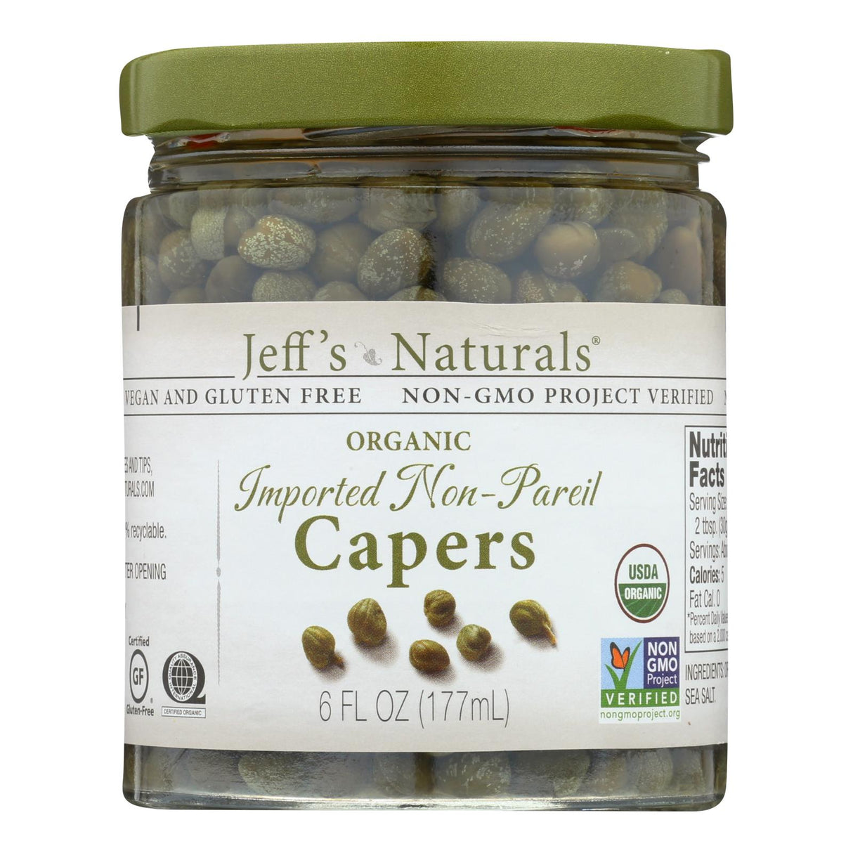 Jeff's Natural Imported Non Pareil Capers 6oz Pack of 6 - Cozy Farm