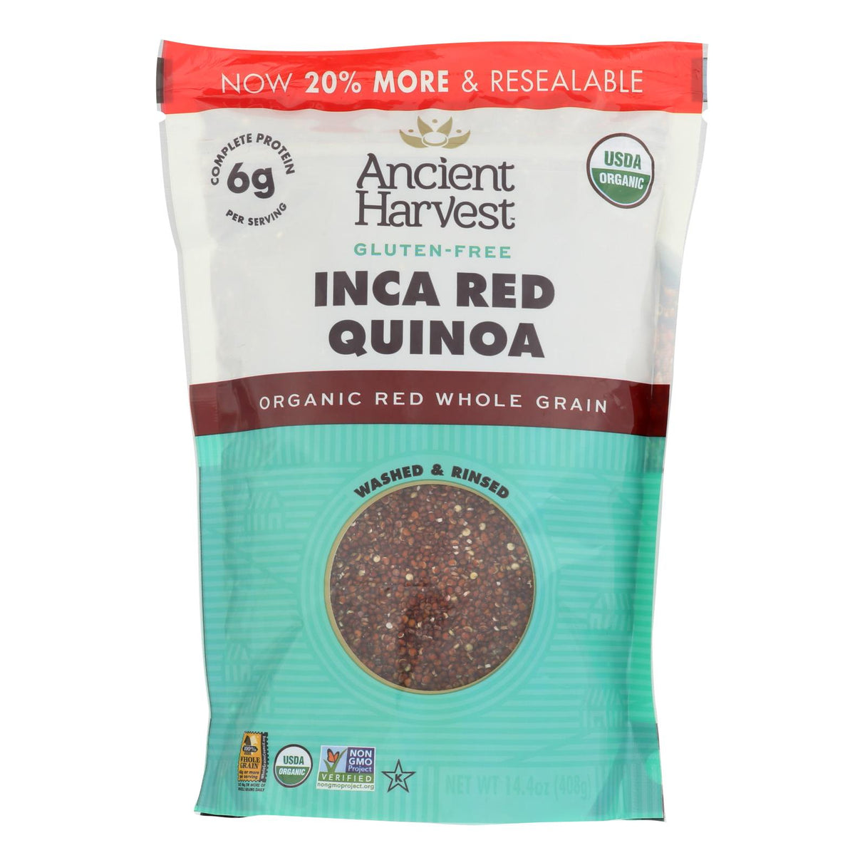Ancient Harvest Organic Inca Red Quinoa - 14.4 Oz. (Pack of 12) - Cozy Farm