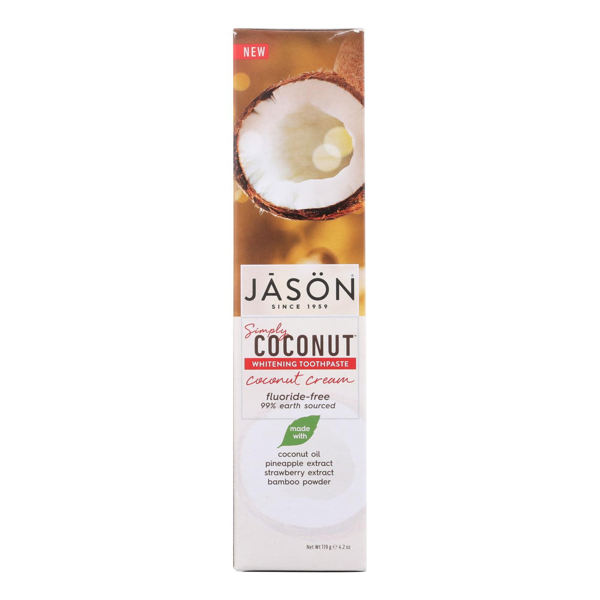 Jason Natural Products Whitening Toothpaste, 4.2 Oz Coconut Cream (Pack of 1) - Cozy Farm