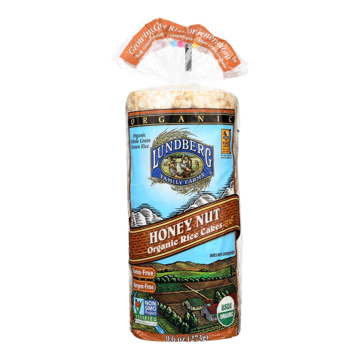 Lundberg Family Farms Rice Cakes Honey Nut Pack of 6 - Cozy Farm