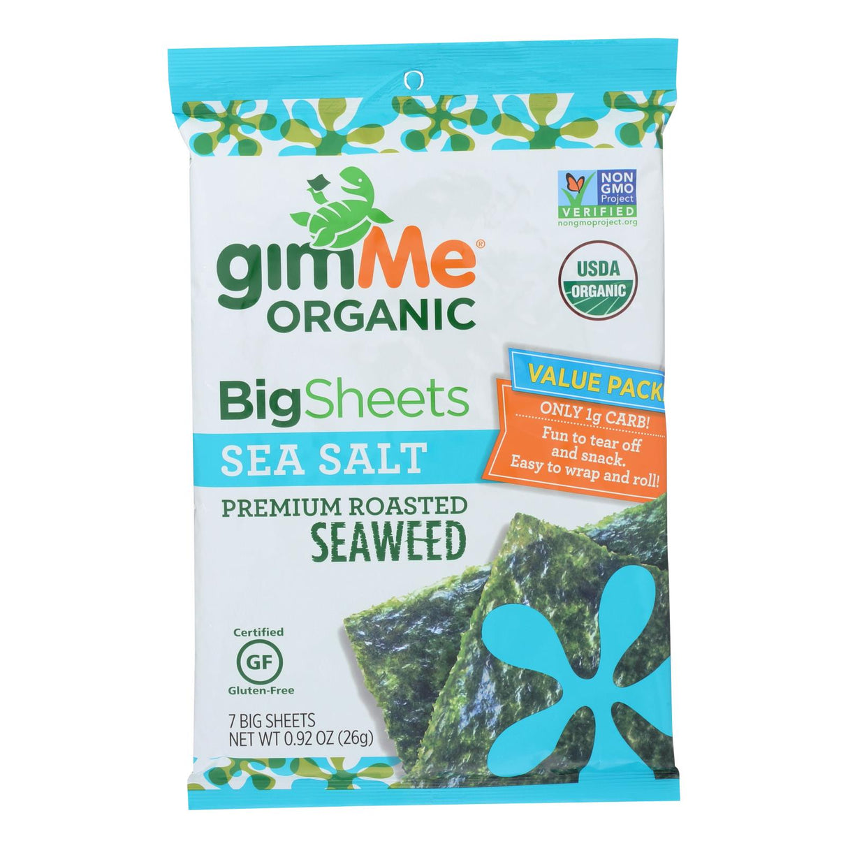 Gimme Organic Wrap N' Roll Sea Salt - 10 Pack of .92 oz. Sea Salt Wraps - Cozy Farm