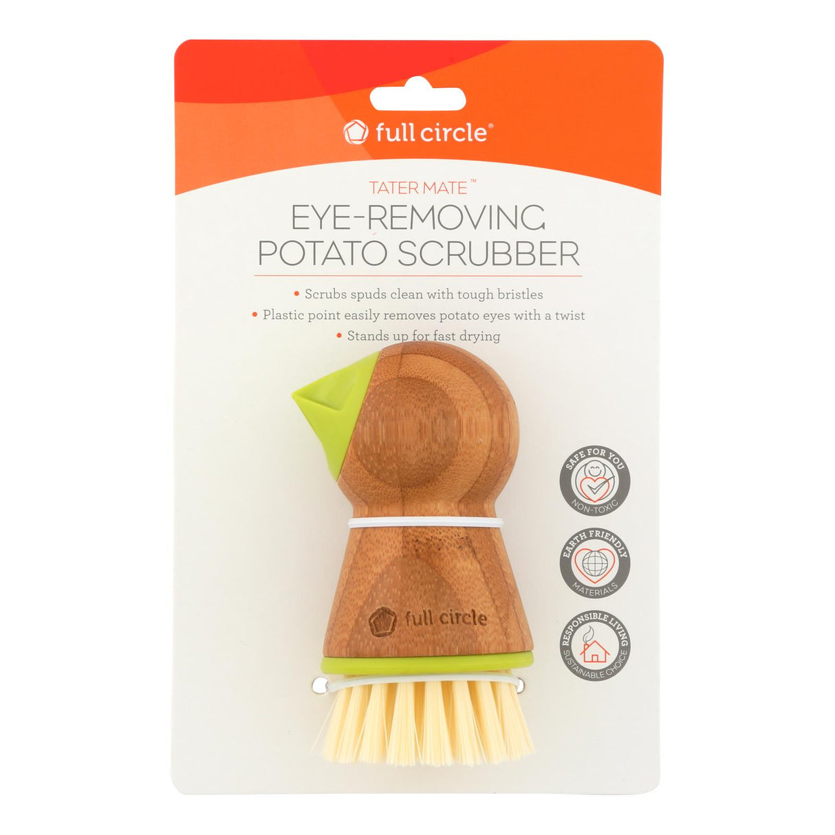 Full Circle Home TaterMate Potato Brush with Eye Remover, Pack of 6 - Cozy Farm