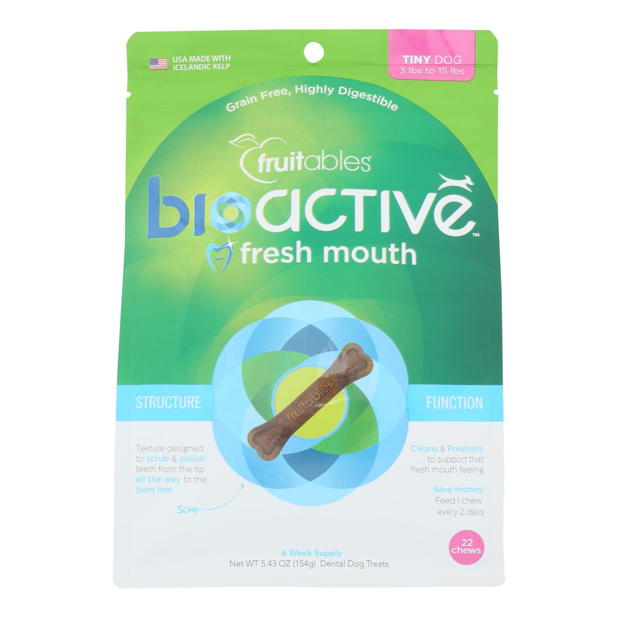 Fruitables Dental Chews for Small Dogs, 8 Chews (5.4 Oz.) - Cozy Farm