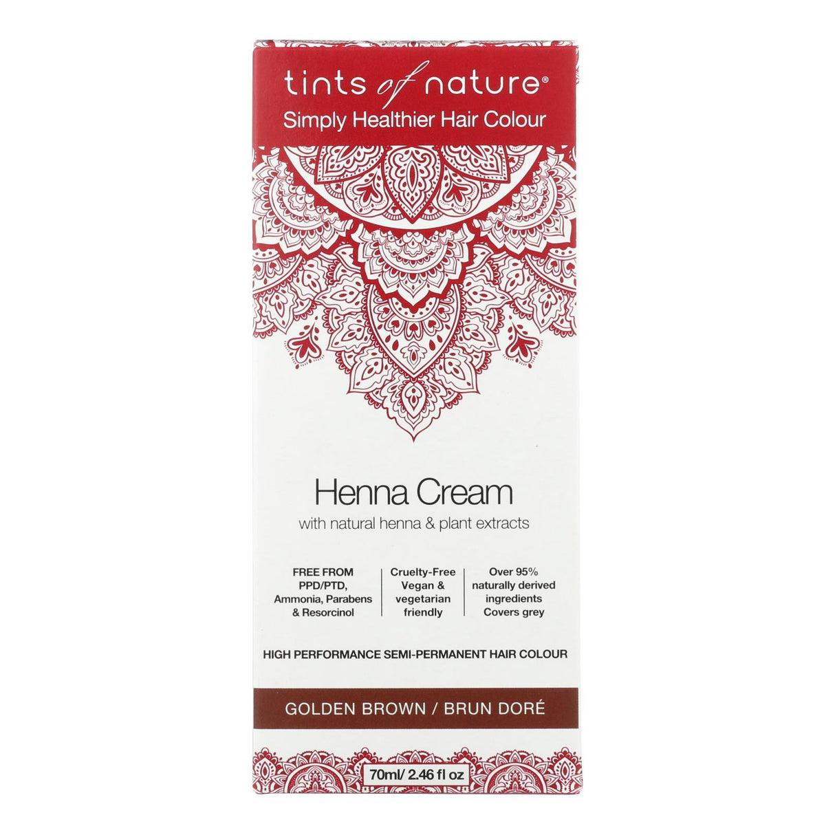 Tints Of Naturá Henna Cream Golden Brown, 2.46 Fl Oz - Cozy Farm
