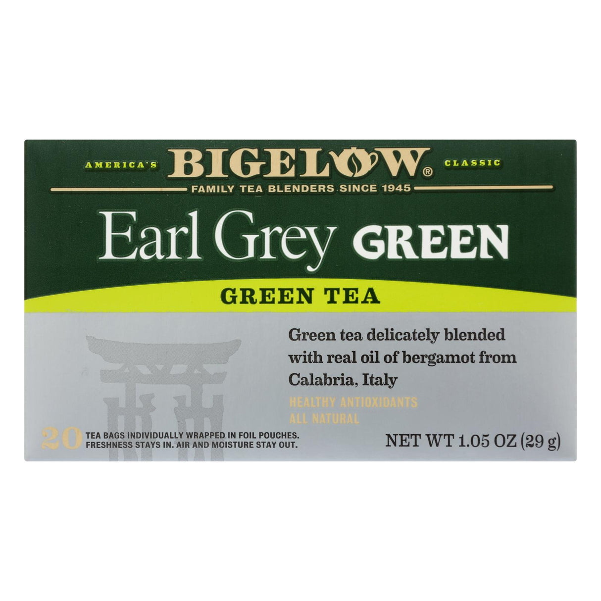 Bigelow Earl Grey Black Tea, 20 Count Tea Bags (Pack of 6) - Cozy Farm