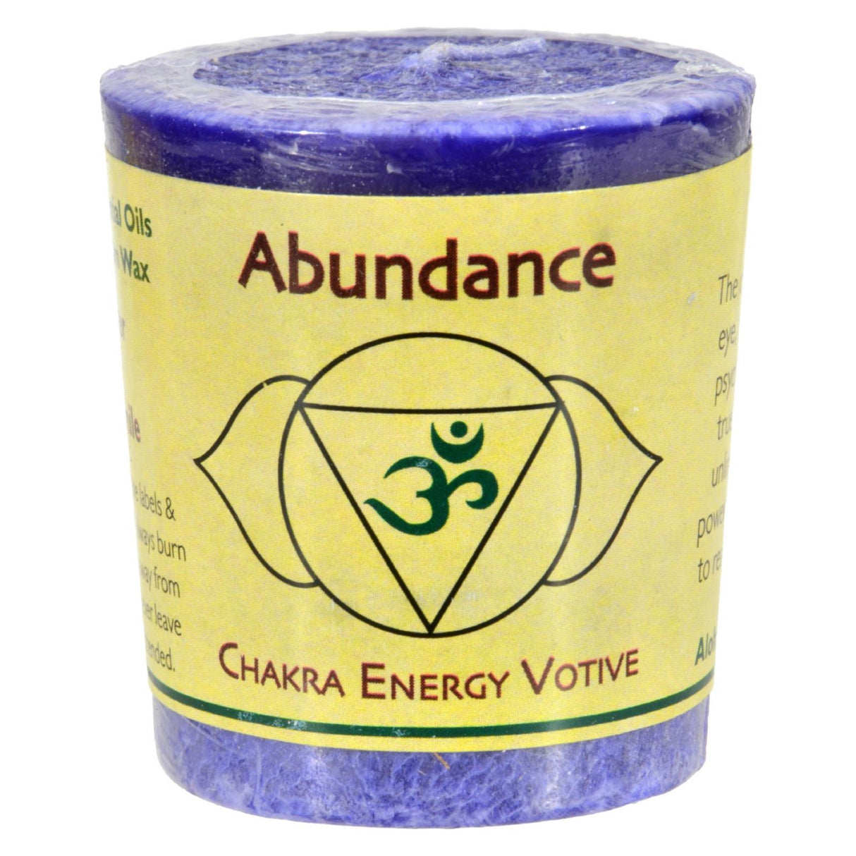 Aloha Bay Chakra Votive Candles - Abundance - Prosperity, Wealth, Success, Opportunity - 2oz - Cozy Farm