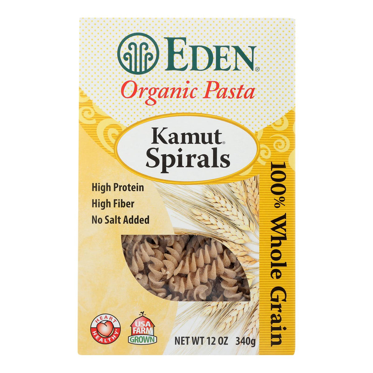 Eden Foods Organic Whole Kamut Spirals (Pack of 6 - 12 Oz.) - Cozy Farm