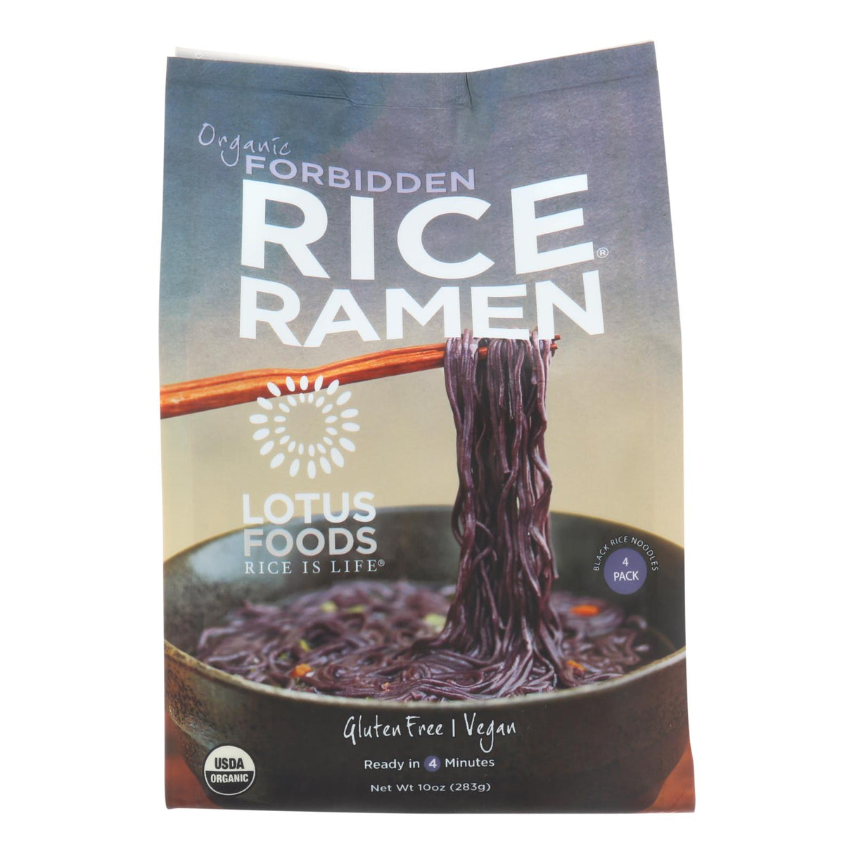 Lotus Foods Organic Forbidden Rice Ramen, 10 Oz Cake (Pack of 6) - Cozy Farm