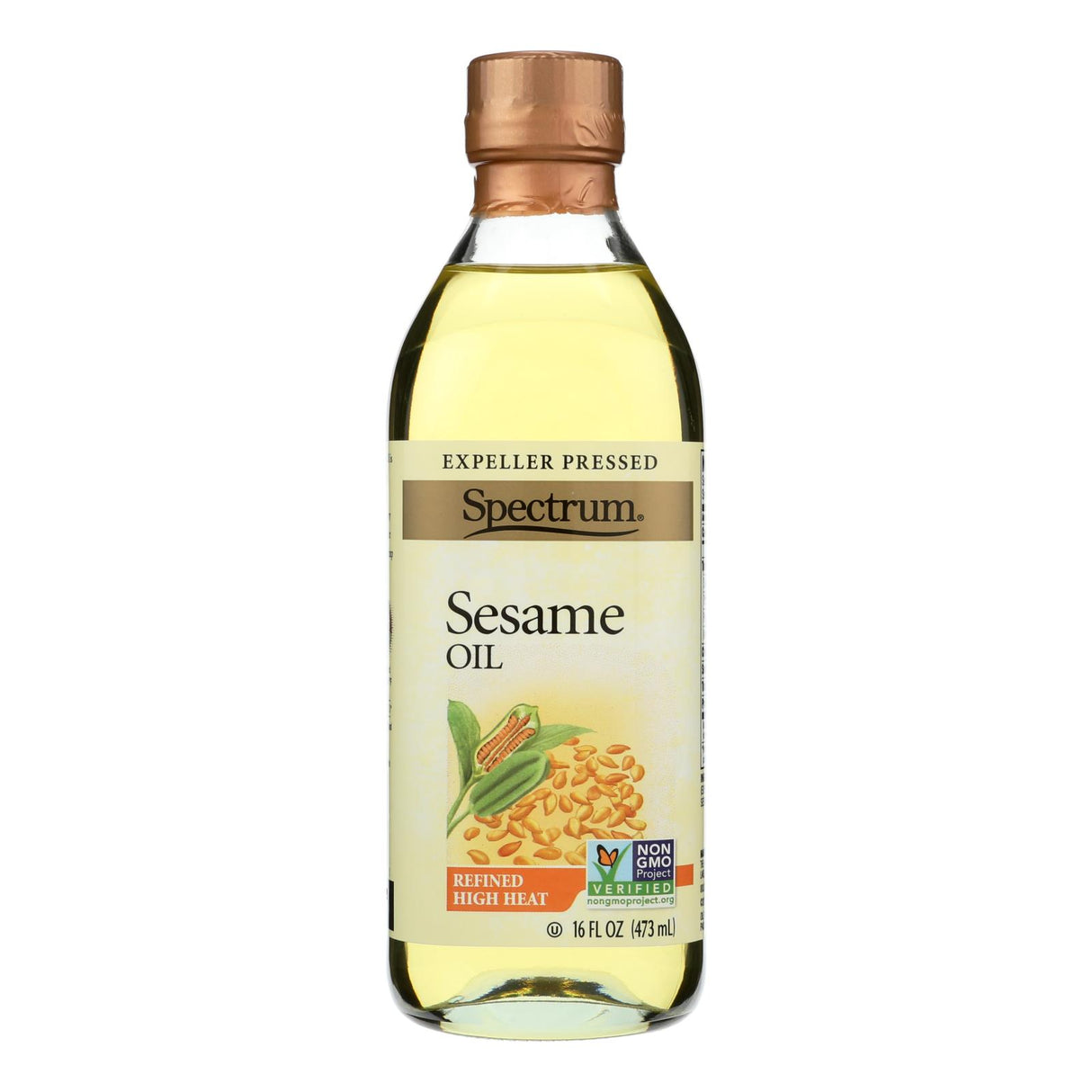 Spectrum Naturals Refined Sesame Oil, 16 Fl Oz Pack of 12 - Cozy Farm