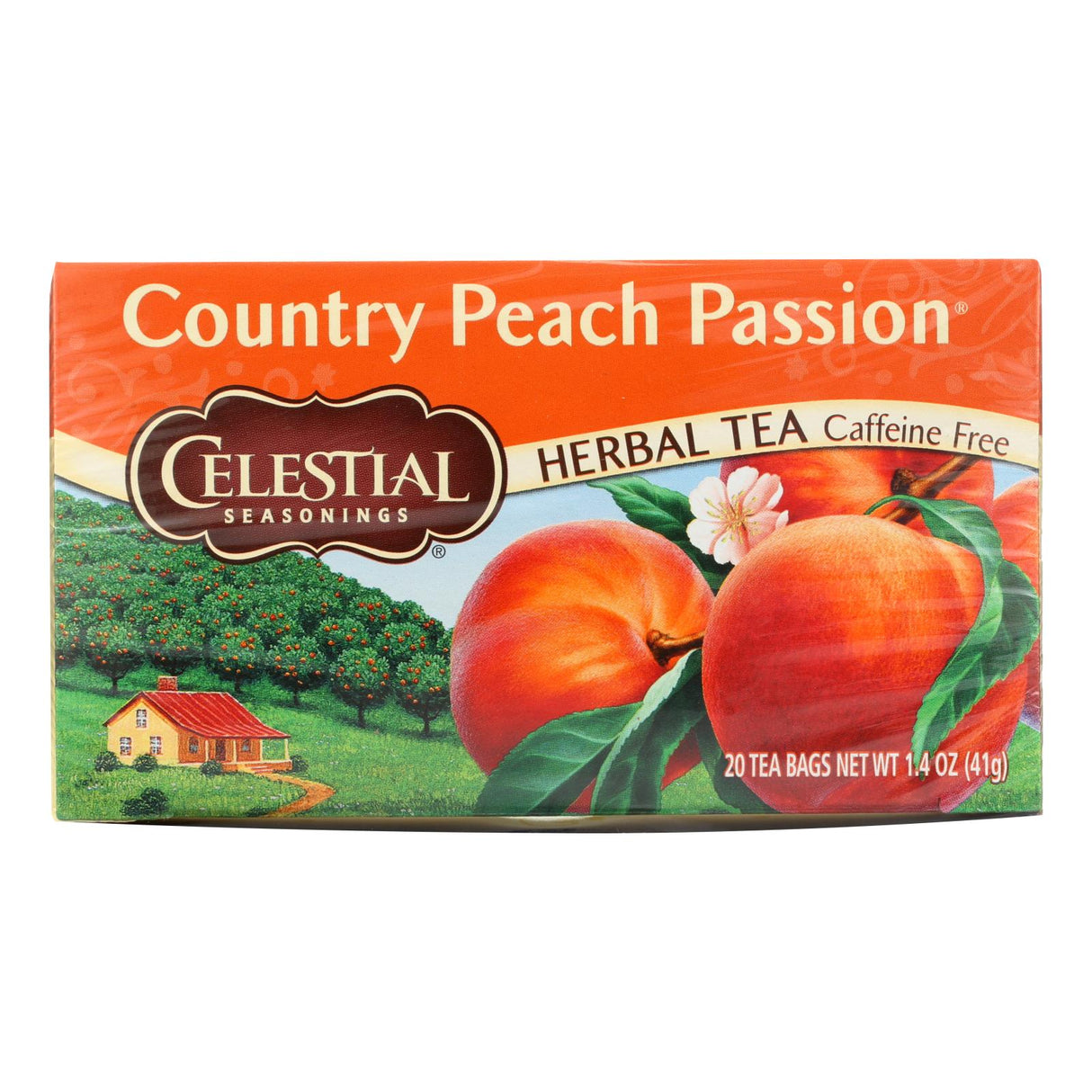 Celestial Seasonings Country Peach Passion Herbal Tea - 20 Tea Bags (Pack of 6) - Cozy Farm