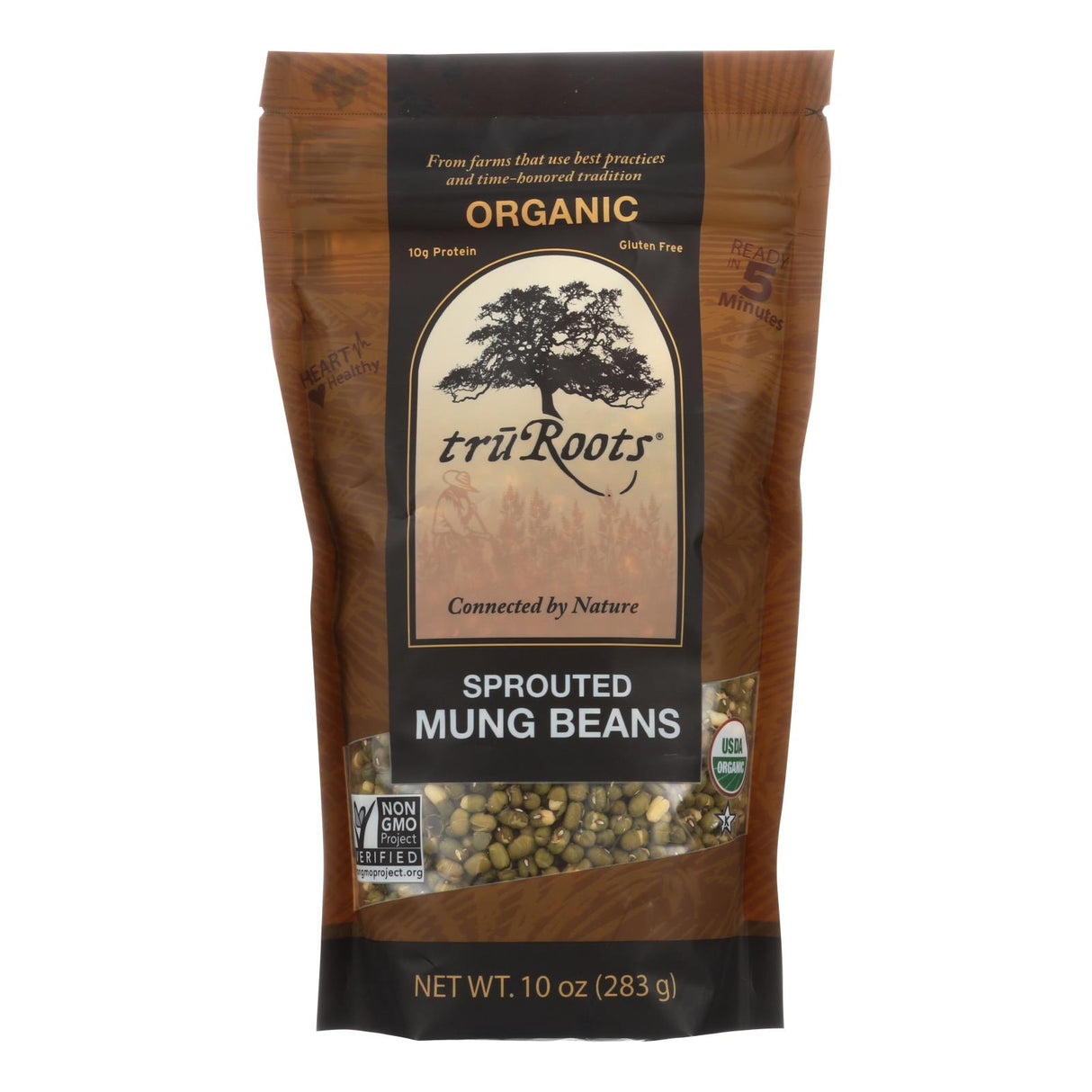 Truroots Organic Sprouted Mung Beans (6 x 10 Oz. Bags) - Cozy Farm