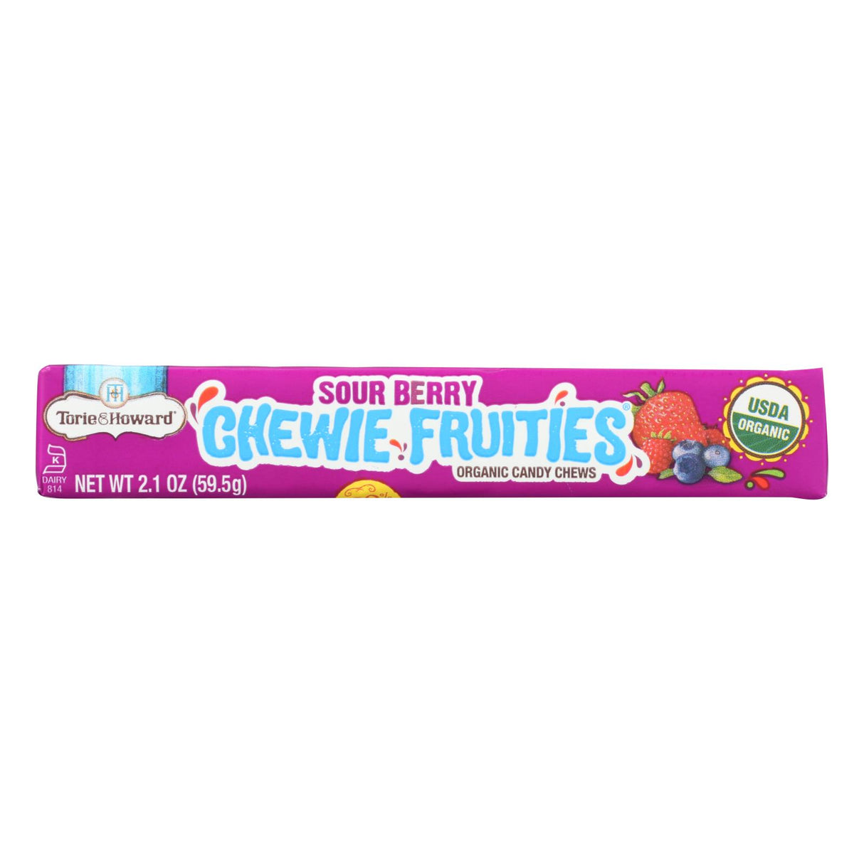 Torie & Howard Organic Sour Berry Chewy Fruity Candy Chews (Pack of 18 - 2.1 oz) - Cozy Farm