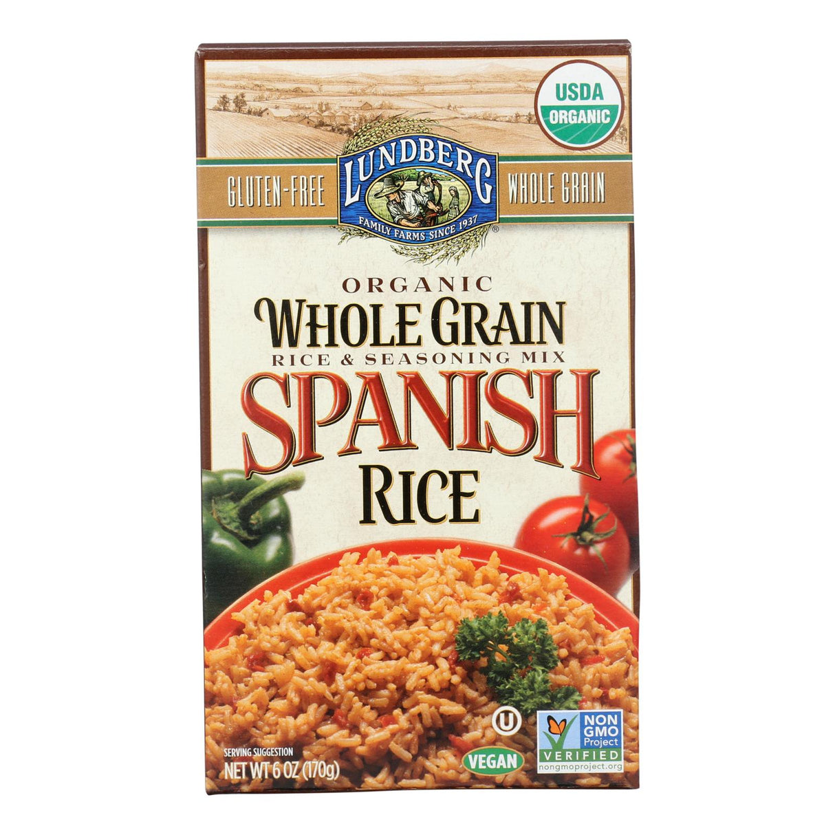 Lundberg Family Farms Organic Whole Grain Spanish Rice, 6-Ounce, Pack of 6 - Cozy Farm