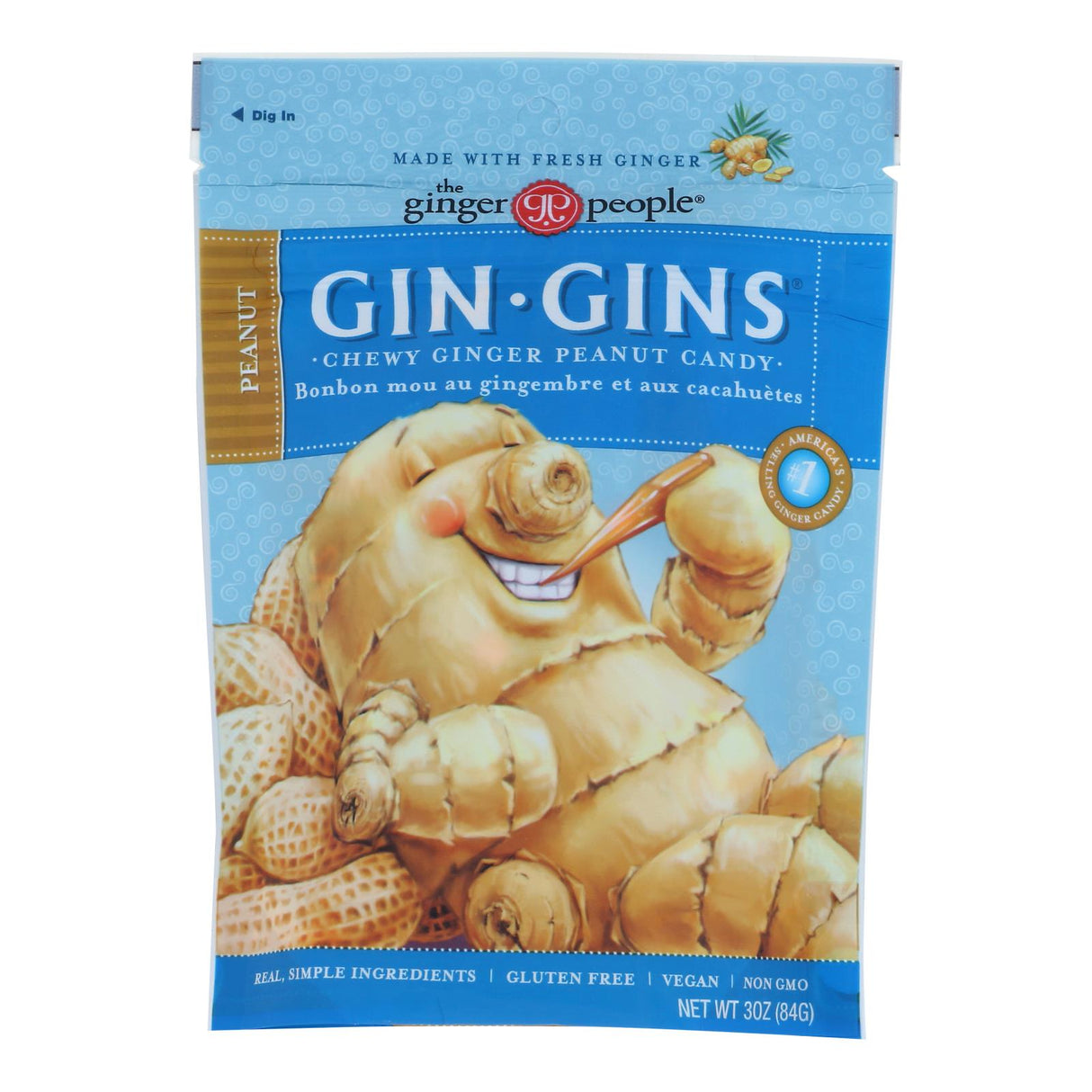 The Ginger People Peanut Chewy Ginger Candy 3 Oz. - Cozy Farm