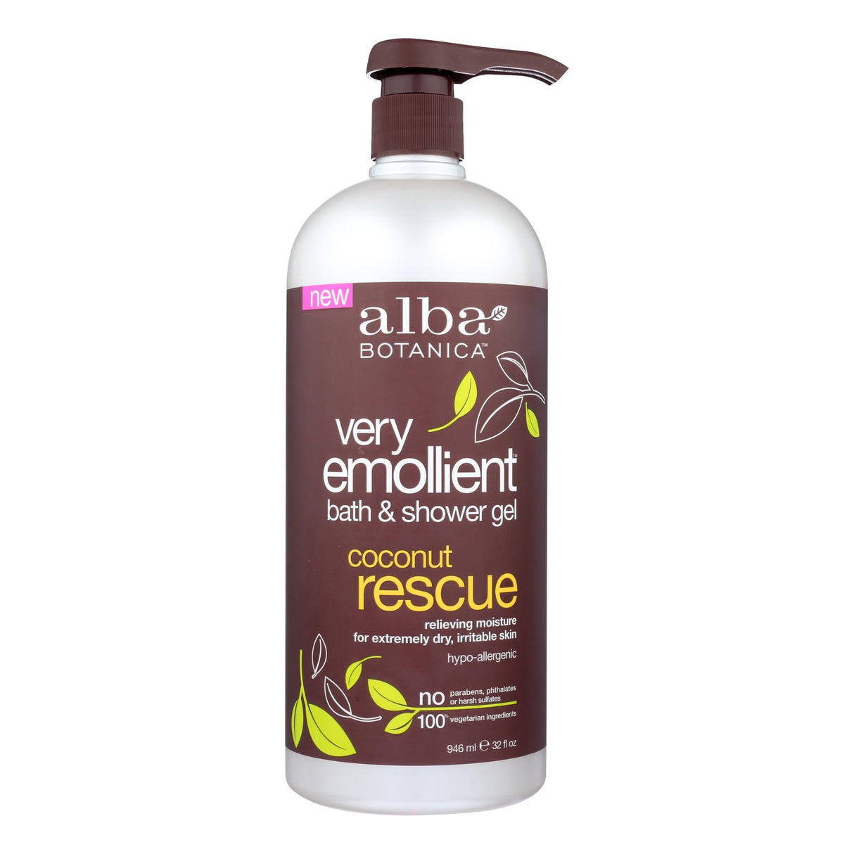Alba Botanica Coconut Rescue Nourishing Bath & Shower Gel (32 Fl Oz) - Cozy Farm