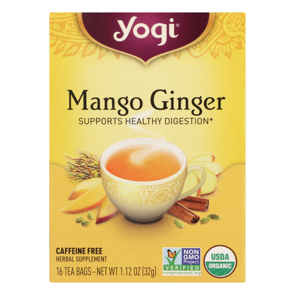 Yogi Tea Organic Mango Ginger Tea Bags for Refreshing and Warming Relief (Pack of 6) - Cozy Farm