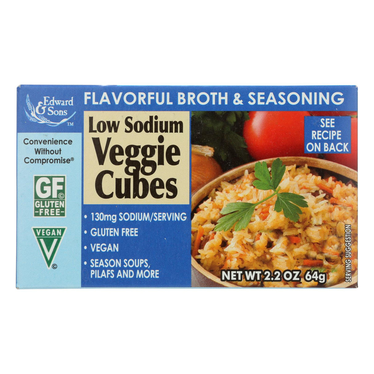 Edwards And Sons Natural Bouillon Cubes - Veggie - Low Sodium - 2.2 Oz - Case Of 12 - Cozy Farm