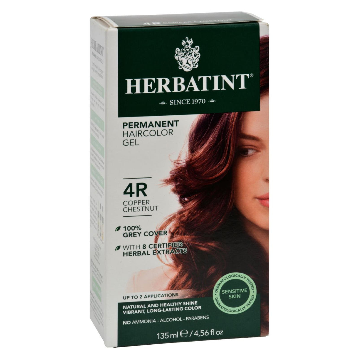 Herbatint Permanent Herbal Hair Color Gel - Enriched with Natural Plant Extracts - 4R Copper Chestnut (4.56 fl. oz.) - Cozy Farm