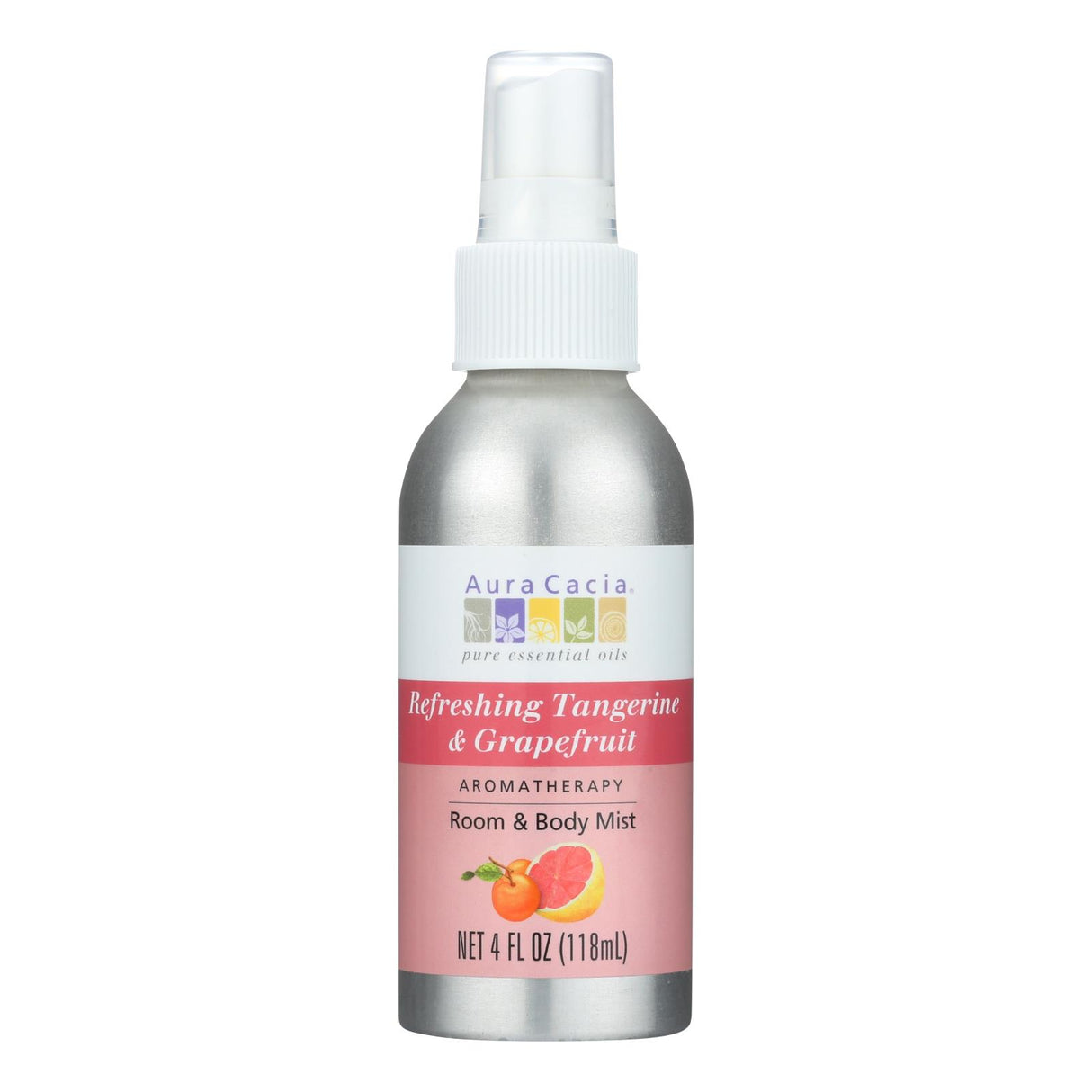 Aura Cacia Aromatherapy Mist: Uplifting Tangerine Grapefruit (4 Fl Oz) - Cozy Farm