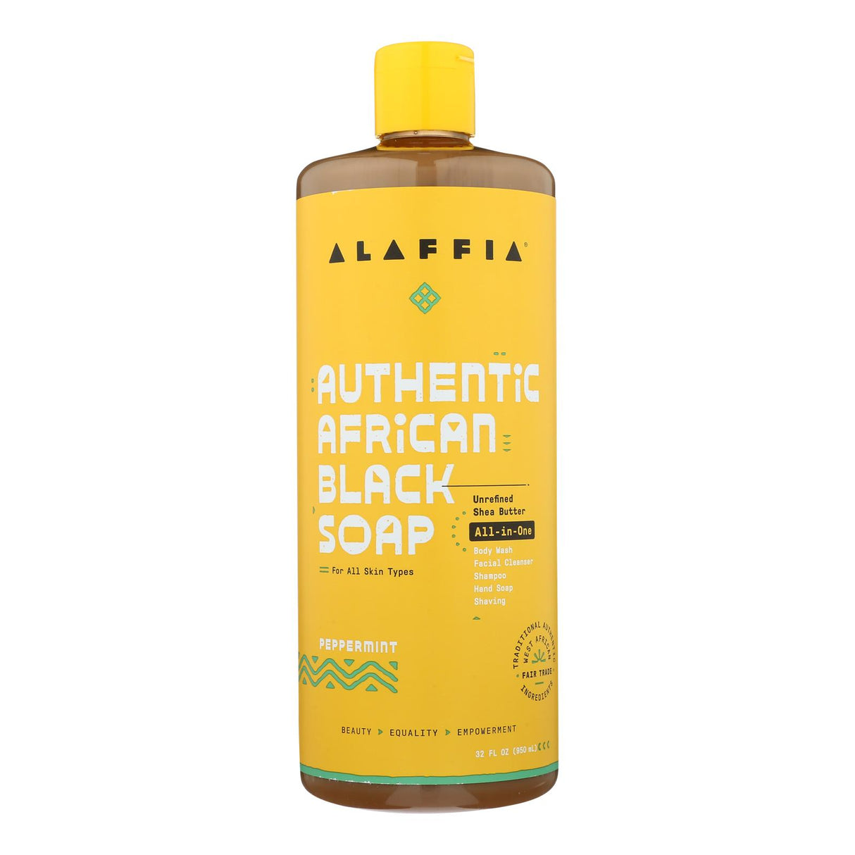 Alaffia African Black Soap with Refreshing Peppermint (32 Fl Oz) - Cozy Farm
