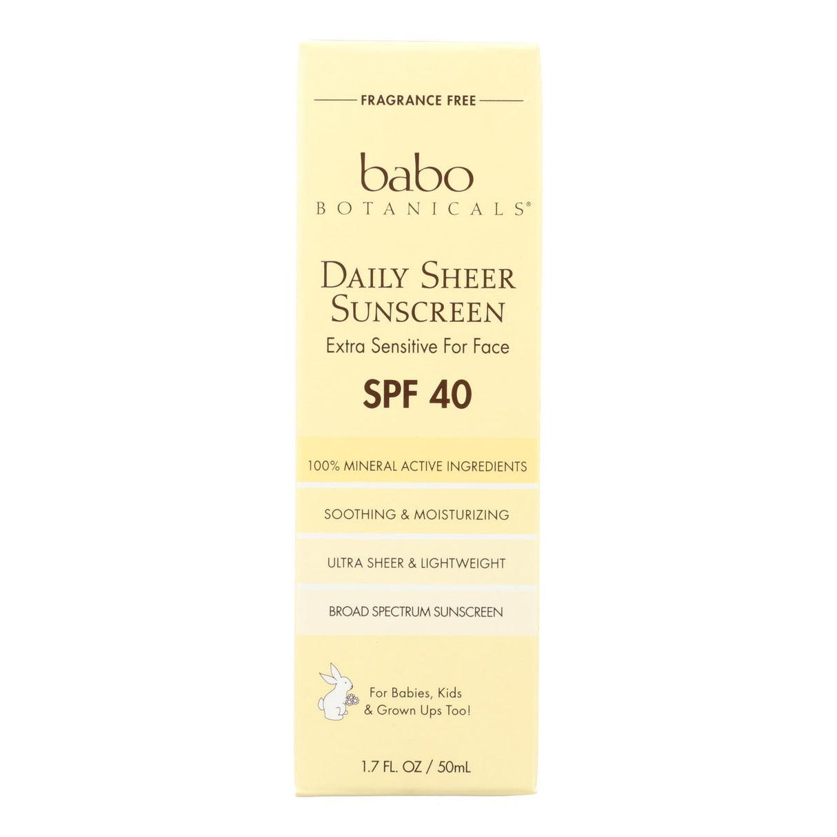 Babo Botanicals Sheer Daily SPF 40 Sunscreen (1.7 Oz.) - Cozy Farm