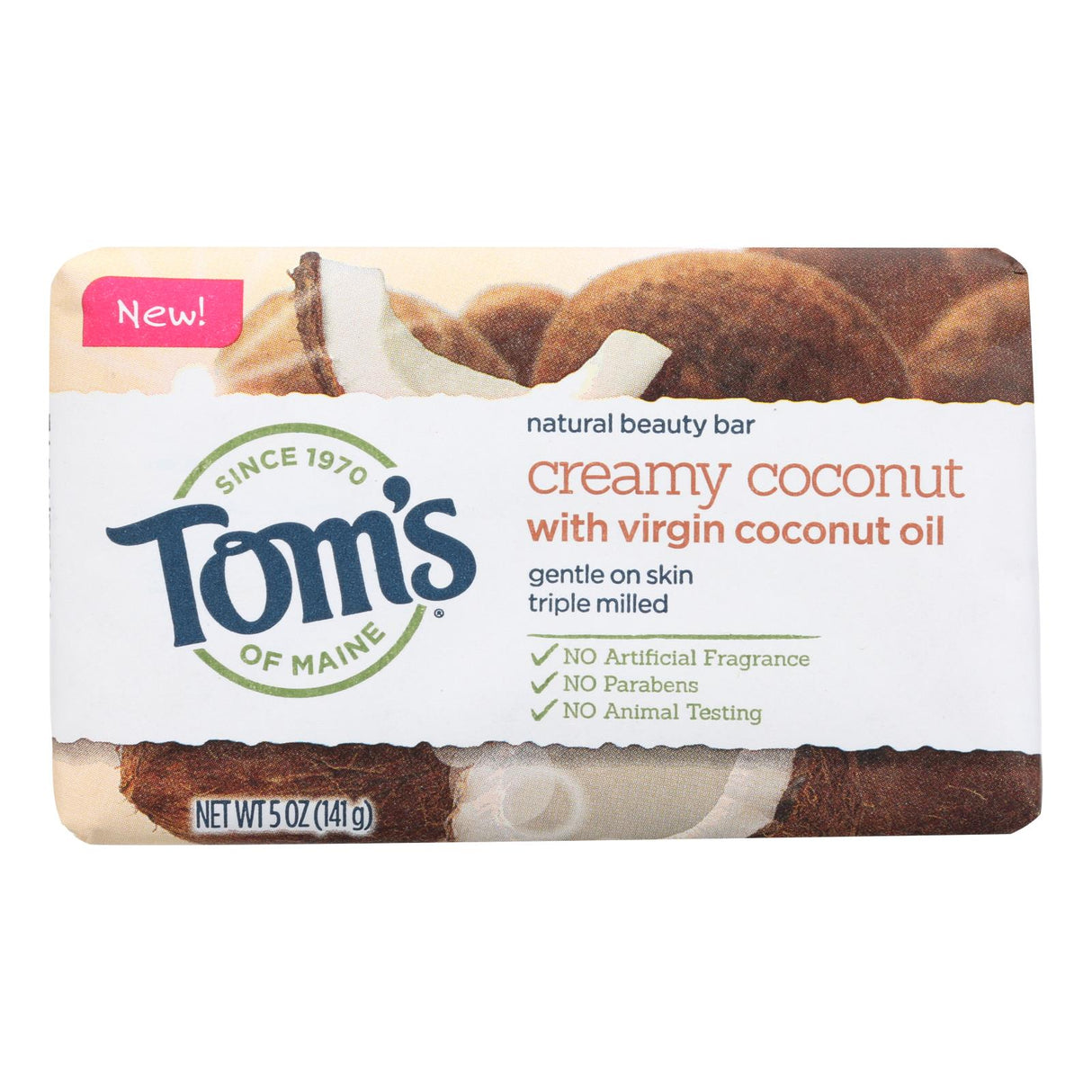 Tom's of Maine Moisturizing Coconut Beauty Bar, 6 Pack, 5oz Each - Cozy Farm