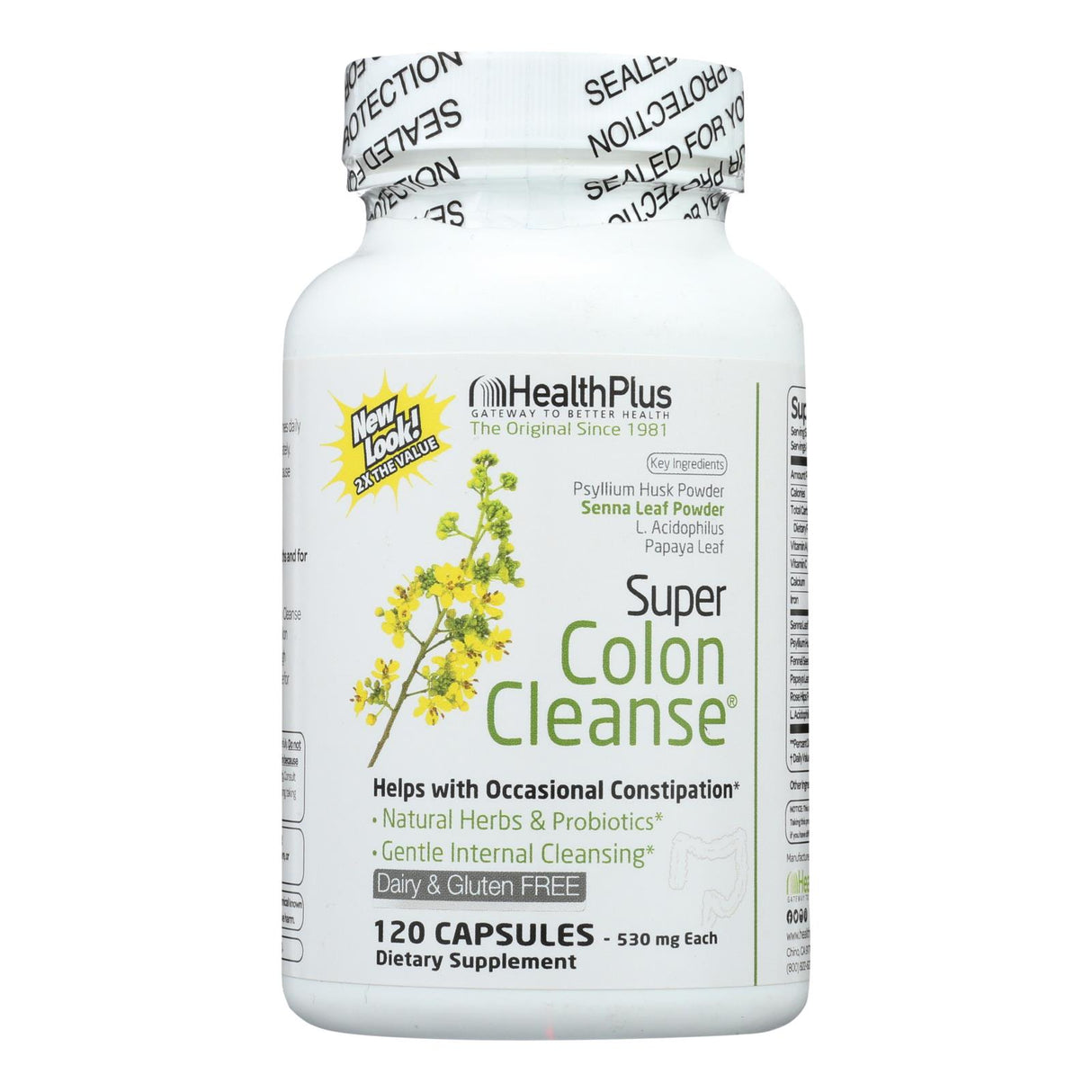 Health Plus Super Colon Cleanse 500 mg (120 Capsules) - Cozy Farm