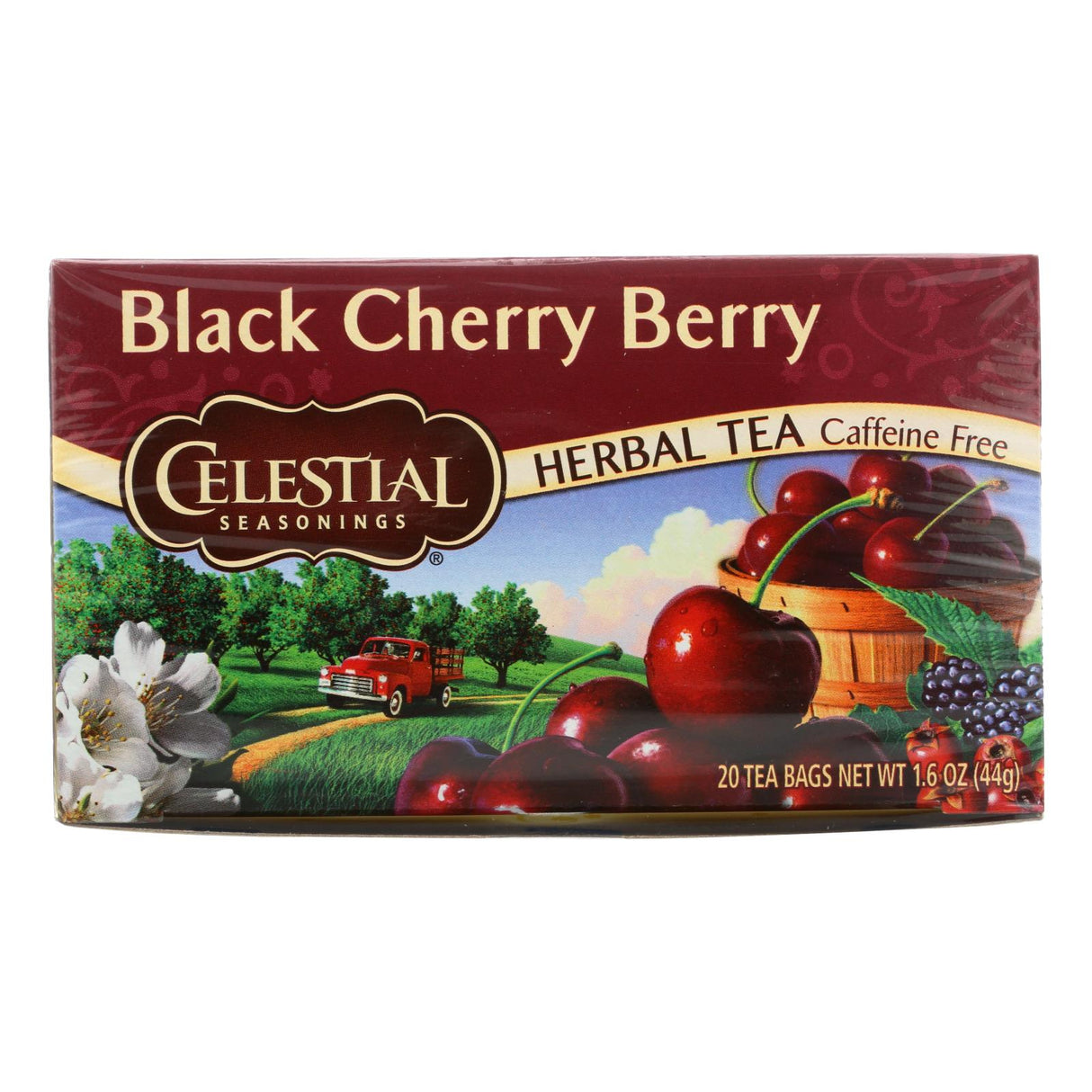 Celestial Seasonings Black Cherry Berry Caffeine-Free Herbal Tea, 20 Tea Bags (Pack of 6) - Cozy Farm