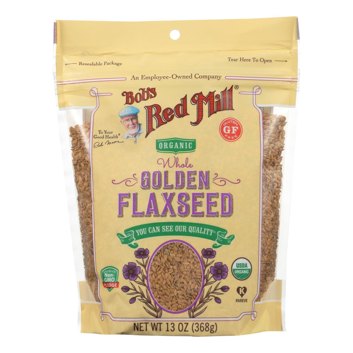 Bob's Red Mill Golden Flaxseeds (Pack of 4 ,13 oz) - Cozy Farm