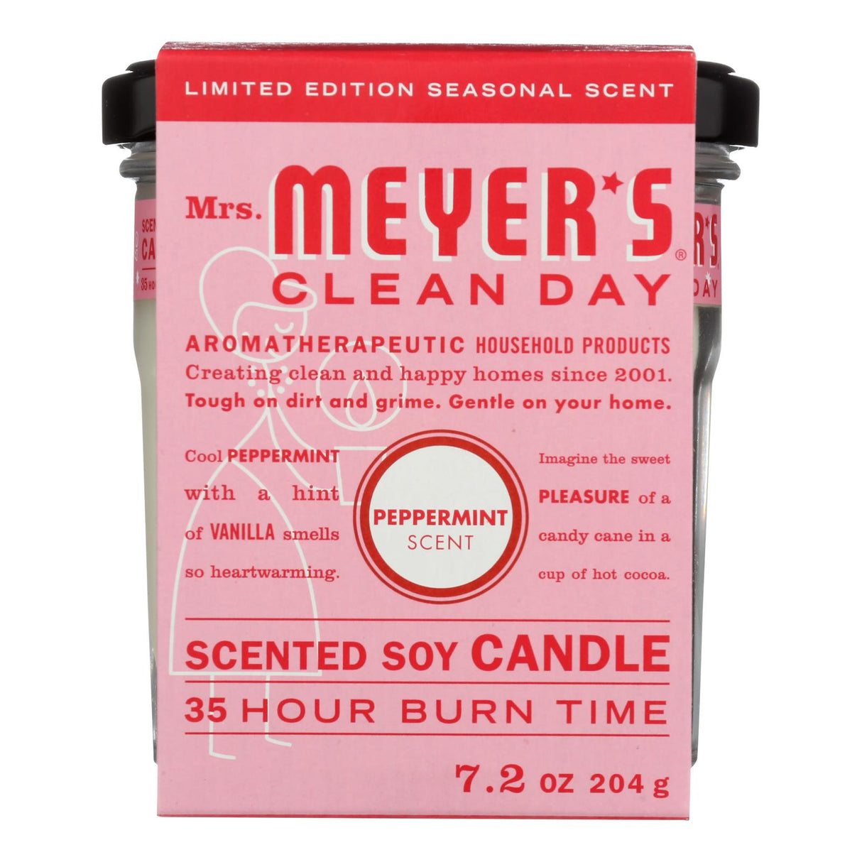 Mrs. Meyer's Clean Day Refreshing Peppermint Scented Soy Candle (Pack of 6) - 7.2 oz Per Candle - Cozy Farm