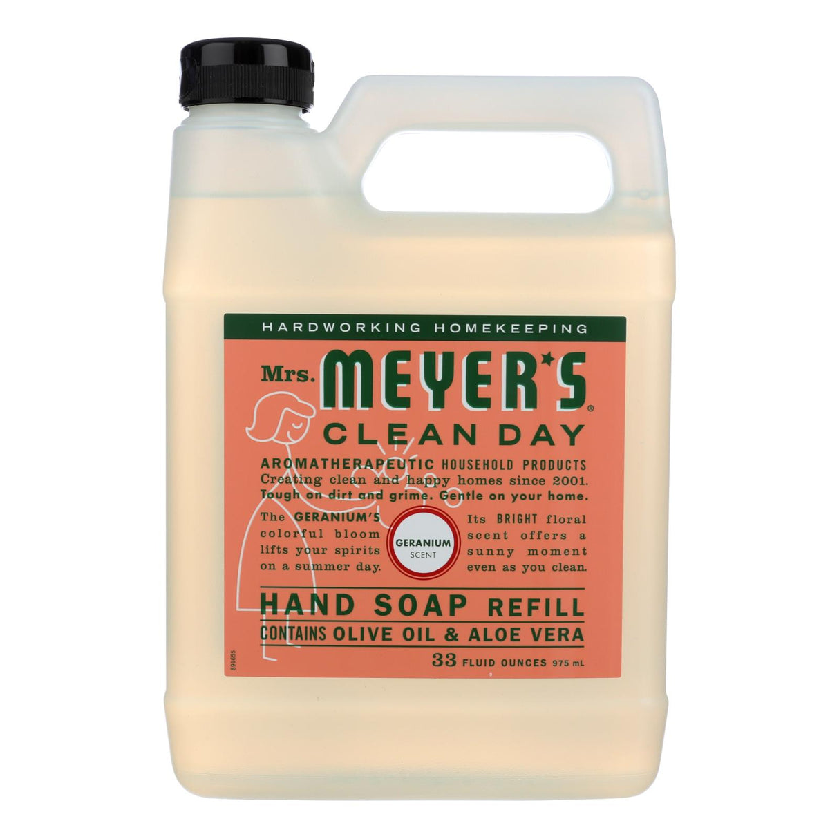 Mrs. Meyer's Clean Day Liquid Hand Soap Refill, Geranium, 33 Fl Oz (Pack of 6) - Cozy Farm