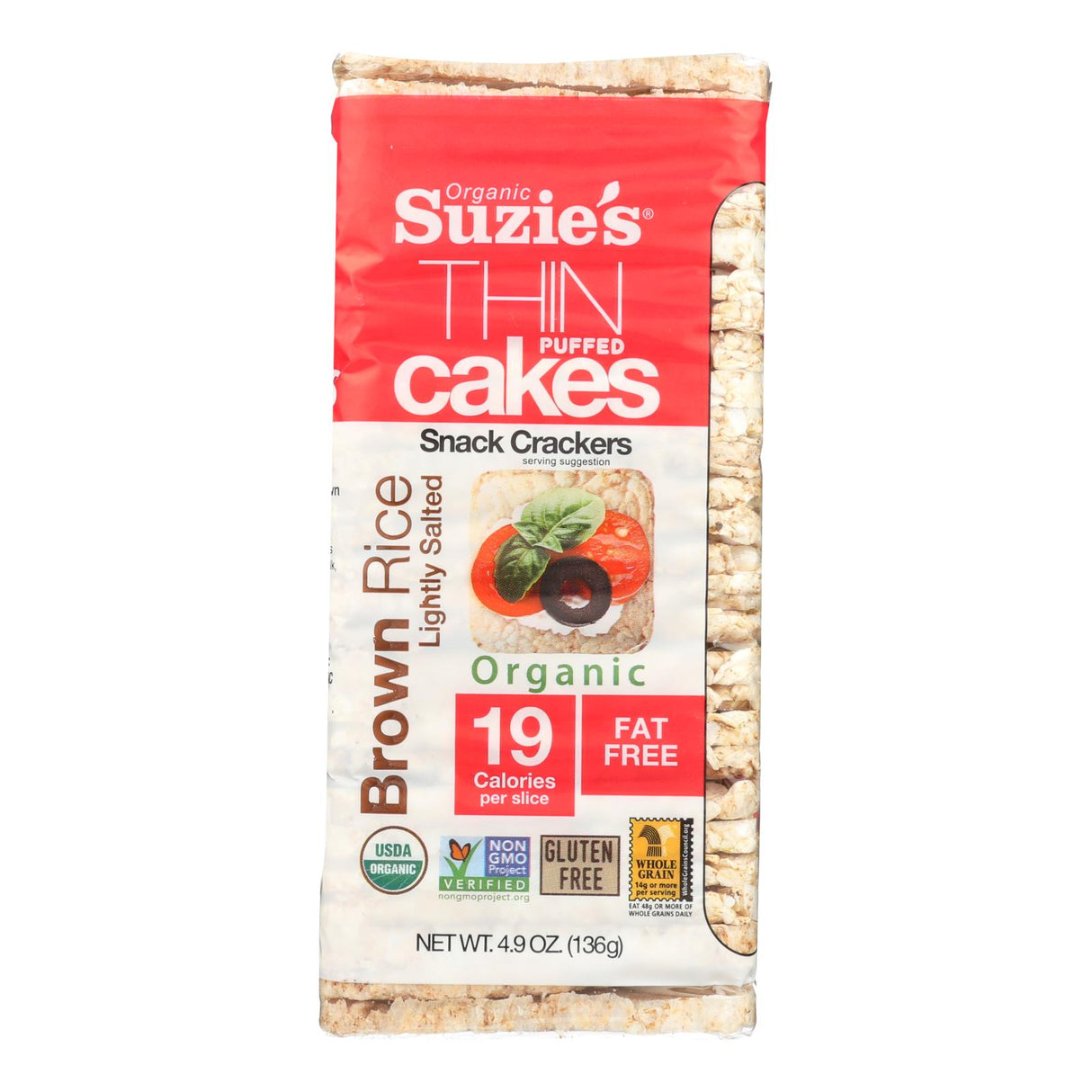 Suzie's Thinly Salted Brown Rice Cakes (Pack of 12 - 4.9 oz.) - Cozy Farm