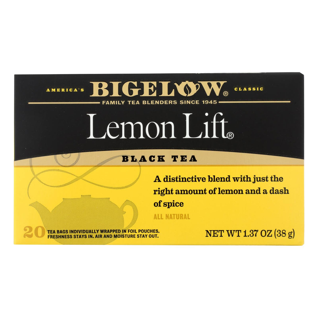 Bigelow Lemon Lift Black Tea, 20 Bags (Pack of 6) - Cozy Farm