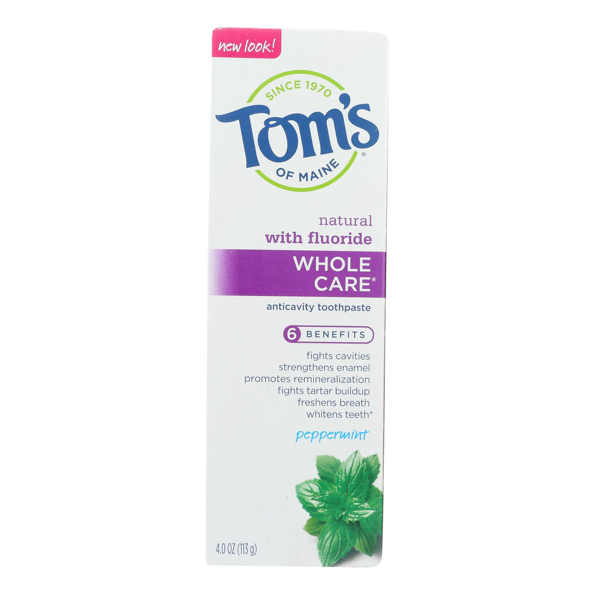 Tom's of Maine Whole Care Fluoride Toothpaste for Complete Oral Care (Pack of 6 - 4 Oz.) - Cozy Farm