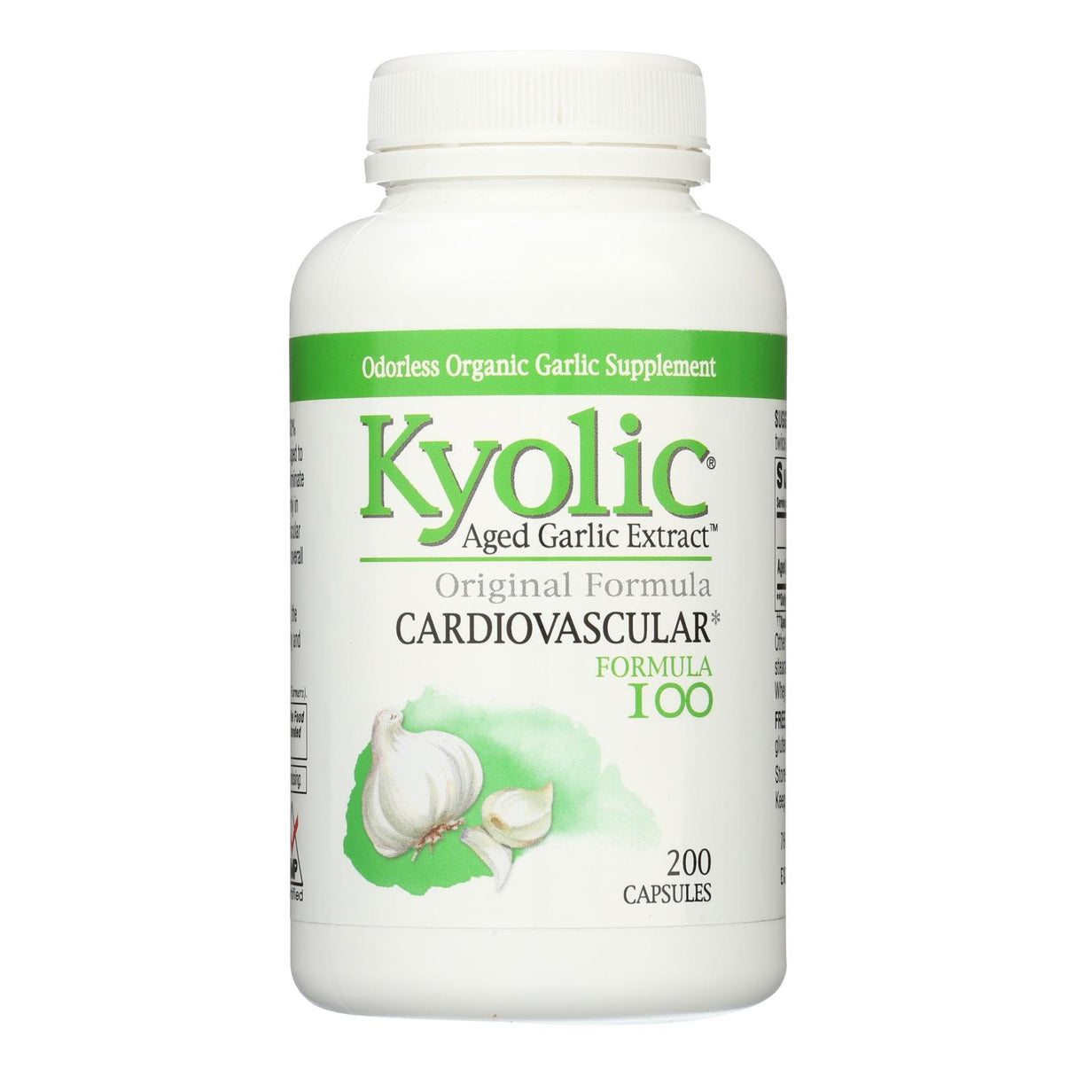 Kyolic Aged Garlic Extract Cardiovascular Support Formula - 200 Capsules - Cozy Farm