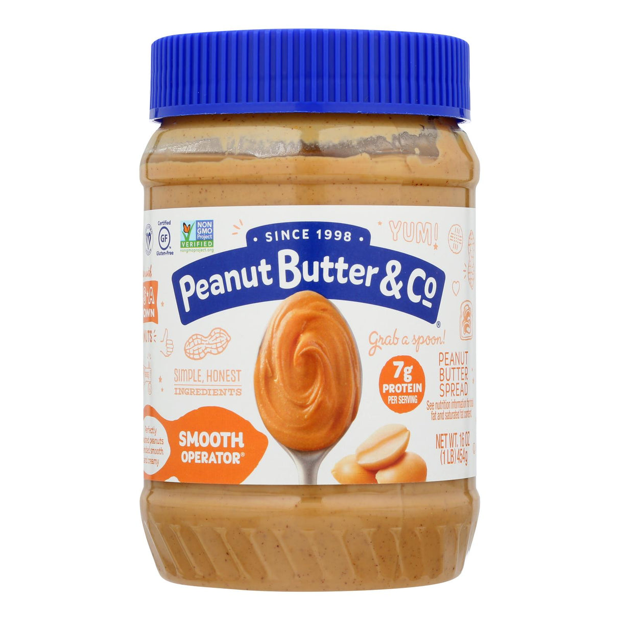 Peanut Butter & Co. Smooth Operator Creamy Peanut Butter - 16 Oz. (Pack of 6) - Cozy Farm