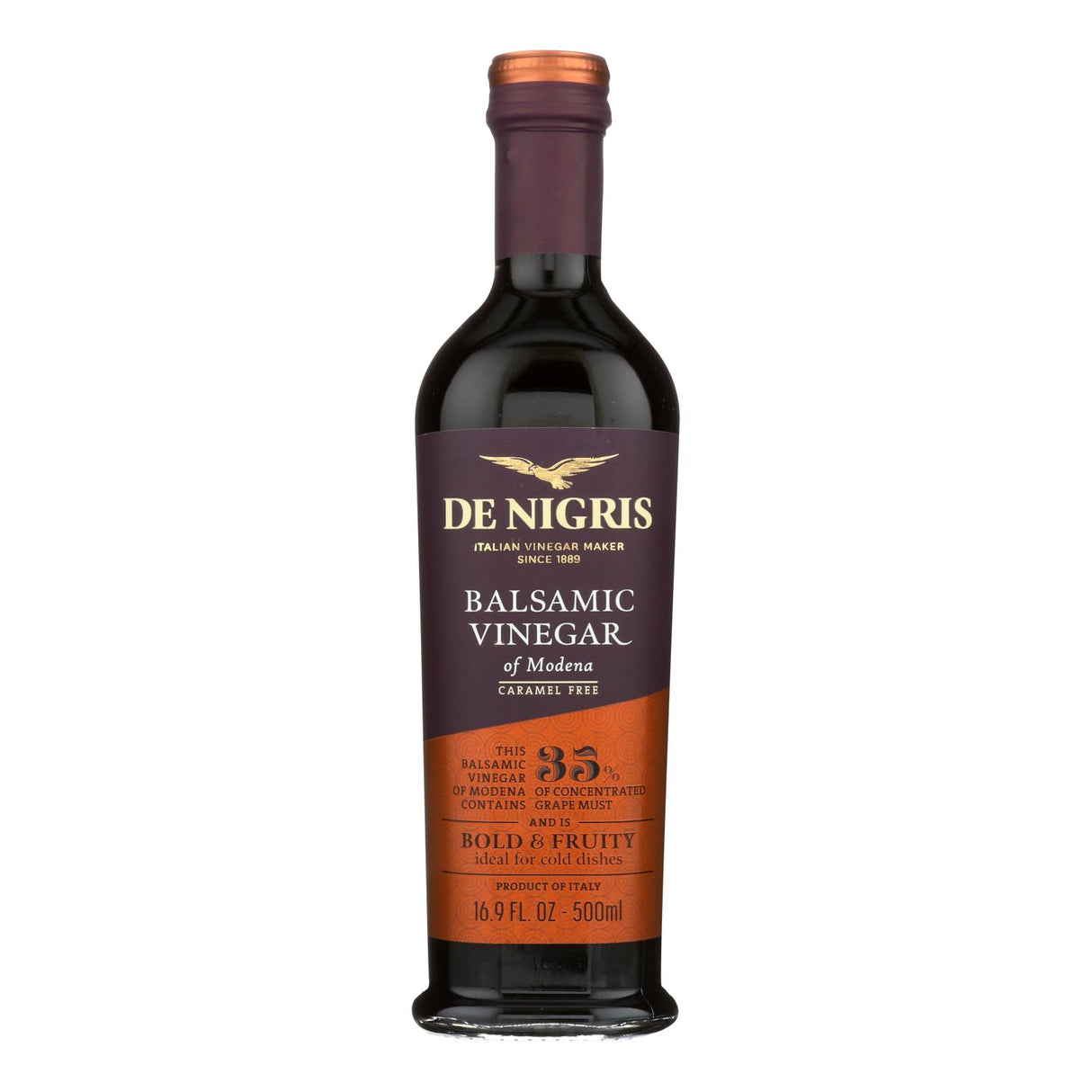 De Nigris Bronze Eagle Premium Balsamic Vinegar, 16.9 Fl Oz. (Pack of 6) - Cozy Farm